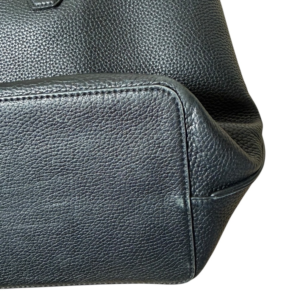 Tory Burch Perry Tote Pebbled Black Leather Gold - Picture 4 of 15